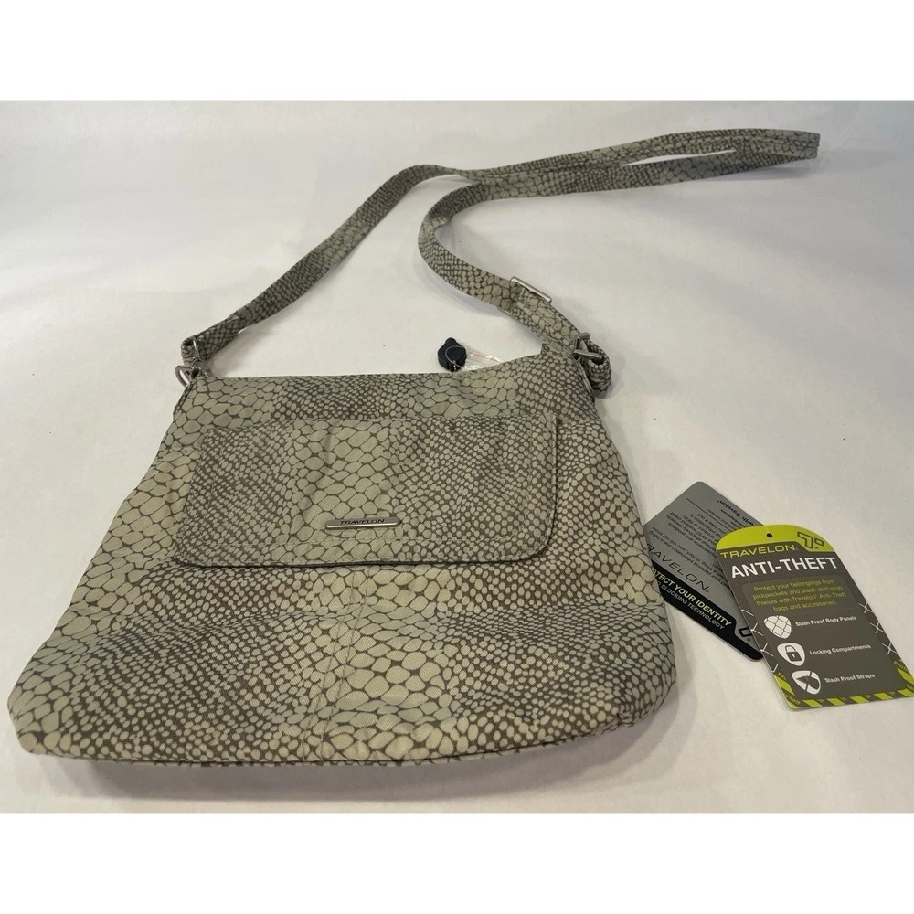 Vintage Y2K Travelon Snake Print Crossbody Shoulder Bag NEW